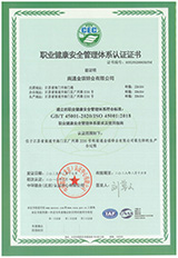 Occupation health and safety management system certification